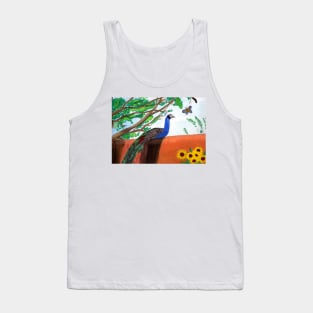 Peacock Gouache Painting Tank Top